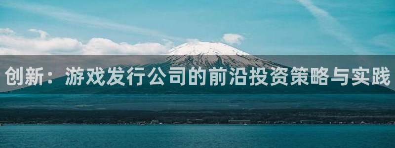 顺盈平台注册资金多少亿：创新：游戏发行公司的前沿投资策略与实践